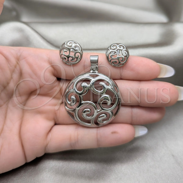 Stainless Steel Ring — Necklace and Earring Polished 06. — alternate product view — SKU 164071 | Acero Inoxidable anillo — Necklace and Earring pulido 06. — SKU 164071