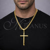 Oro Laminado Religious Pendant, Gold Filled Style Cross Design, Polished, Golden Finish, 05.253.0207