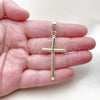 Oro Laminado Religious Pendant, Gold Filled Style Cross Design, Polished, Golden Finish, 05.253.0207
