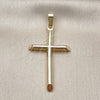 Oro Laminado Religious Pendant, Gold Filled Style Cross Design, Polished, Golden Finish, 05.253.0207