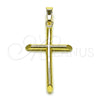 Oro Laminado Religious Pendant, Gold Filled Style Cross Design, Polished, Golden Finish, 05.253.0207