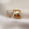 Oro Laminado Multi Stone Ring, Gold Filled Style with White Cubic Zirconia, Polished, Golden Finish, 01.283.0056 (One size fits all)