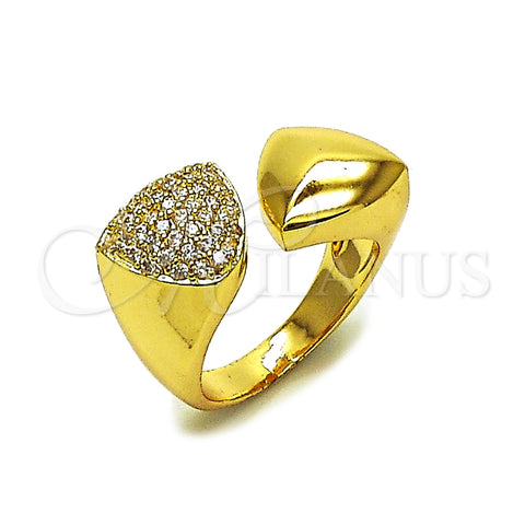 Oro Laminado Multi Stone Ring, Gold Filled Style with White Cubic Zirconia, Polished, Golden Finish, 01.283.0056 (One size fits all)