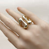 Oro Laminado Multi Stone Ring, Gold Filled Style with White Micro Pave, Polished, Golden Finish, 01.283.0057 (One size fits all)