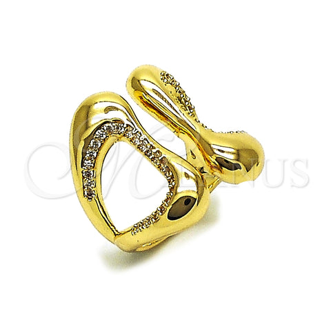 Oro Laminado Multi Stone Ring, Gold Filled Style with White Micro Pave, Polished, Golden Finish, 01.283.0057 (One size fits all)