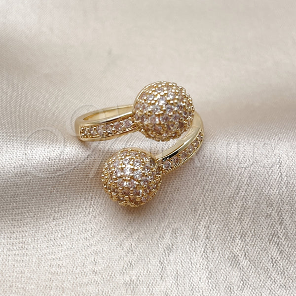 Gold Filled Ring — Multi Stone Ring Ball Design with White Cubic — alternate product view — SKU 164081 | Oro Laminado anillo — Multi Stone Ring Ball diseño with blanco Cubic — SKU 164081