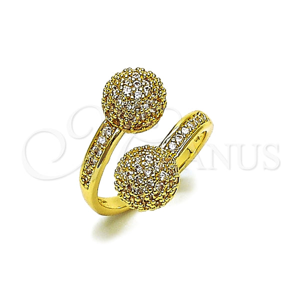 Gold Filled Ring — Multi Stone Ring Ball Design with White Cubic — alternate product view — SKU 164081 | Oro Laminado anillo — Multi Stone Ring Ball diseño with blanco Cubic — SKU 164081
