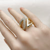 Oro Laminado Multi Stone Ring, Gold Filled Style with White Cubic Zirconia, Polished, Golden Finish, 01.283.0063 (One size fits all)