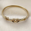 Oro Laminado Individual Bangle, Gold Filled Style Swan Design, with White Cubic Zirconia, Polished, Golden Finish, 07.237.0008.04 (Thickness, Size 4 (2.25 Diameter))