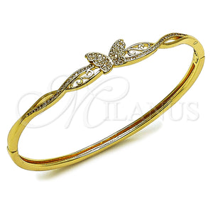 Gold Filled Jewelry — Individual Bangle Butterfly Design with White Micro Pave — main product view — SKU 164090 | Oro Laminado joyería — Individual Bangle Butterfly diseño with blanco Micro Pave — SKU 164090