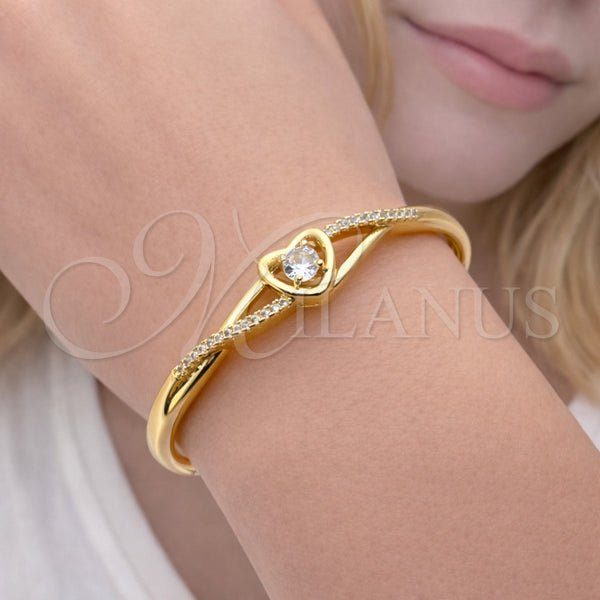 Gold Filled Jewelry — Individual Bangle Heart and Infinite Design with White — alternate product view — SKU 164093 | Oro Laminado joyería — Individual Bangle corazón and Infinite diseño with blanco — SKU 164093