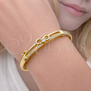 Gold Filled Jewelry — Individual Bangle Infinite Design with White Cubic Zirconia — main product view — SKU 164095 | Oro Laminado joyería — Individual Bangle Infinite diseño with blanco Cubic Zirconia — SKU 164095