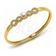 Oro Laminado Individual Bangle, Gold Filled Style Infinite and Ball Design, with White Cubic Zirconia and Ivory Pearl, Polished, Golden Finish, 07.237.0018.05 (Thickness, Size 5 (2.50 Diameter))