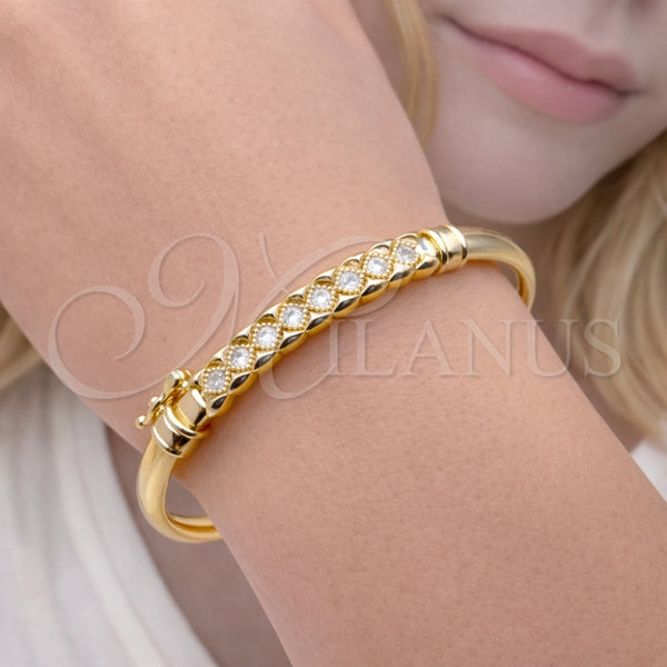Gold Filled Jewelry — Individual Bangle with White Cubic Zirconia Polished 07. — alternate product view — SKU 164102 | Oro Laminado joyería — Individual Bangle with blanco Cubic Zirconia pulido 07. — SKU 164102