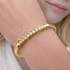 Oro Laminado Individual Bangle, Gold Filled Style with White Cubic Zirconia, Polished, Golden Finish, 07.237.0021.05 (Thickness, Size 5 (2.50 Diameter))