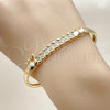 Oro Laminado Individual Bangle, Gold Filled Style with White Cubic Zirconia, Polished, Golden Finish, 07.237.0021.05 (Thickness, Size 5 (2.50 Diameter))