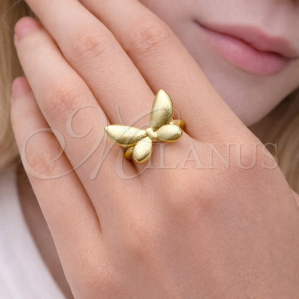 Gold Filled Ring — Elegant Ring Butterfly Design Brushed 01. One size — alternate product view — SKU 164106 | Oro Laminado anillo — Elegant Ring Butterfly diseño Brushed 01. One size — SKU 164106