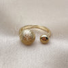 Oro Laminado Elegant Ring, Gold Filled Style Ball Design, Brushed Finish, Golden Finish, 01.213.0076 (One size fits all)