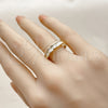 Oro Laminado Multi Stone Ring, Gold Filled Style Baguette Design, with White Cubic Zirconia, Polished, Golden Finish, 01.213.0077 (One size fits all)
