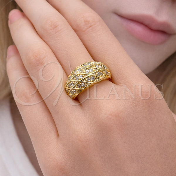 Gold Filled Ring — Multi Stone Ring with White Cubic Zirconia Polished — alternate product view — SKU 164112 | Oro Laminado anillo — Multi Stone Ring with blanco Cubic Zirconia pulido — SKU 164112
