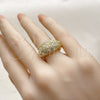 Oro Laminado Multi Stone Ring, Gold Filled Style with White Cubic Zirconia, Polished, Golden Finish, 01.213.0078 (One size fits all)