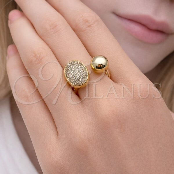 Gold Filled Ring — Multi Stone Ring Ball Design with White Micro — alternate product view — SKU 164115 | Oro Laminado anillo — Multi Stone Ring Ball diseño with blanco Micro — SKU 164115