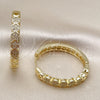 Oro Laminado Huggie Hoop, Gold Filled Style with White Micro Pave, Polished, Golden Finish, 02.237.0065.35