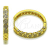 Oro Laminado Huggie Hoop, Gold Filled Style with White Micro Pave, Polished, Golden Finish, 02.237.0065.35