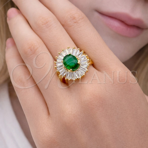 Gold Filled Ring — Multi Stone Ring Baguette and Cluster Design with — main product view — SKU 164126 | Oro Laminado anillo — Multi Stone Ring Baguette and Cluster diseño with — SKU 164126