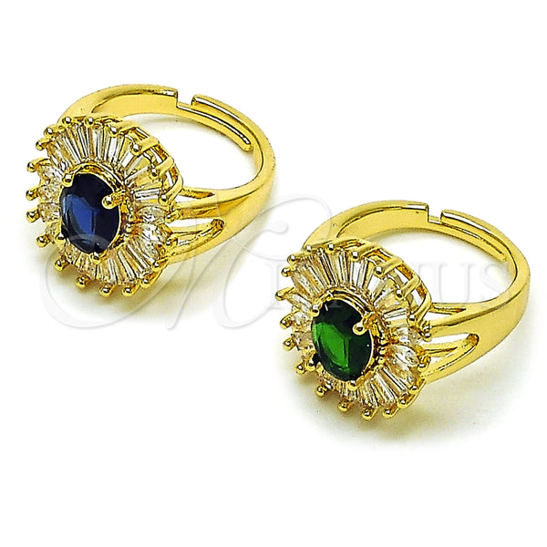 Gold Filled Ring — Multi Stone Ring Baguette and Cluster Design with — alternate product view — SKU 164126 | Oro Laminado anillo — Multi Stone Ring Baguette and Cluster diseño with — SKU 164126