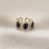 Gold Filled Ring — Multi Stone Ring Cluster Design with Black Cubic — alternate product view — SKU 164128 | Oro Laminado anillo — Multi Stone Ring Cluster diseño with negro Cubic — SKU 164128