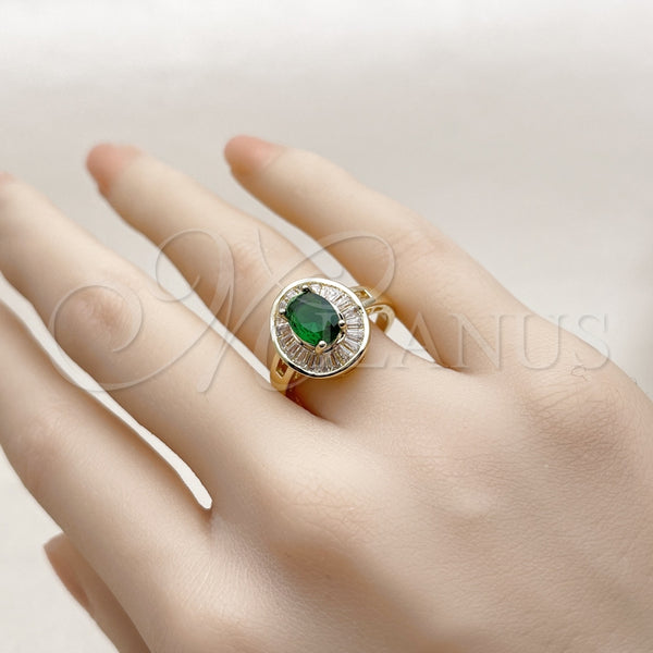 Gold Filled Ring — Multi Stone Ring Cluster and Baguette Design with — alternate product view — SKU 164129 | Oro Laminado anillo — Multi Stone Ring Cluster and Baguette diseño with — SKU 164129