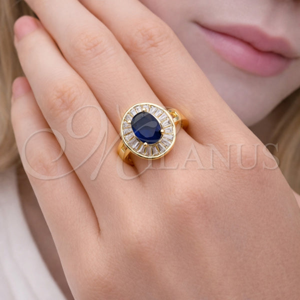 Gold Filled Ring — Multi Stone Ring Baguette and Cluster Design with — alternate product view — SKU 164130 | Oro Laminado anillo — Multi Stone Ring Baguette and Cluster diseño with — SKU 164130