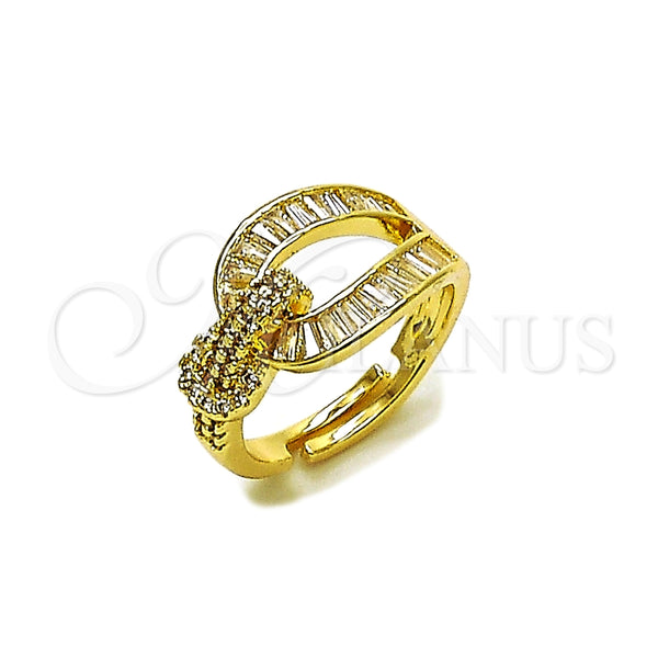 Gold Filled Ring — Multi Stone Ring Belt Buckle and Baguette Design — main product view — SKU 164131 | Oro Laminado anillo — Multi Stone Ring Belt Buckle and Baguette diseño — SKU 164131