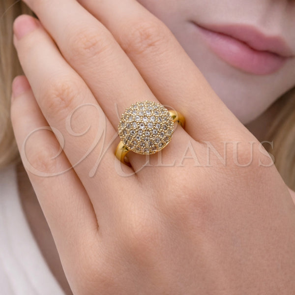 Gold Filled Ring — Multi Stone Ring Ball Design with White Cubic — alternate product view — SKU 164132 | Oro Laminado anillo — Multi Stone Ring Ball diseño with blanco Cubic — SKU 164132