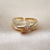 Oro Laminado Multi Stone Ring, Gold Filled Style Love Knot Design, with White Micro Pave, Polished, Golden Finish, 01.266.0080 (One size fits all)