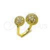 Oro Laminado Multi Stone Ring, Gold Filled Style Ball Design, with White Cubic Zirconia, Polished, Golden Finish, 01.266.0081 (One size fits all)