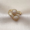 Oro Laminado Multi Stone Ring, Gold Filled Style Ball Design, with White Cubic Zirconia, Polished, Golden Finish, 01.266.0082 (One size fits all)