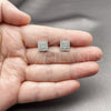 Rhodium Gold Filled Stud Earring, with White Micro Pave, Polished, Rhodium Finish, 02.344.0044.1