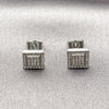 Rhodium Gold Filled Stud Earring, with White Micro Pave, Polished, Rhodium Finish, 02.344.0044.1