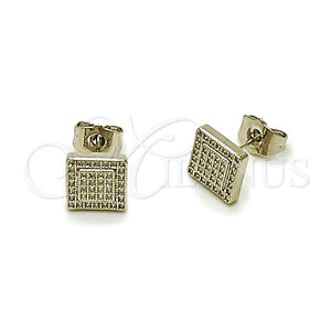 White Gold Filled Ring — Stud Earring with White Micro Pave Polished 02. — main product view — SKU 164140 | Oro Laminado Blanco anillo — Stud Earring with blanco Micro Pave pulido 02. — SKU 164140