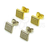 Rhodium Gold Filled Stud Earring, with White Micro Pave, Polished, Rhodium Finish, 02.344.0044.1