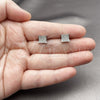 Rhodium Gold Filled Stud Earring, with White Micro Pave, Polished, Rhodium Finish, 02.344.0154.1