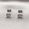 Rhodium Gold Filled Stud Earring, with White Micro Pave, Polished, Rhodium Finish, 02.344.0154.1