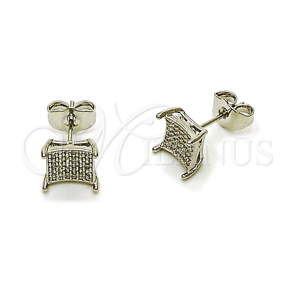 White Gold Filled Ring — Stud Earring with White Micro Pave Polished 02. — main product view — SKU 164141 | Oro Laminado Blanco anillo — Stud Earring with blanco Micro Pave pulido 02. — SKU 164141