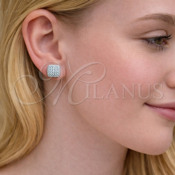 White Gold Filled Ring — Stud Earring with White Cubic Zirconia Polished 02. — alternate product view — SKU 164142 | Oro Laminado Blanco anillo — Stud Earring with blanco Cubic Zirconia pulido 02. — SKU 164142