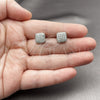 Rhodium Gold Filled Stud Earring, with White Cubic Zirconia, Polished, Rhodium Finish, 02.344.0049.1