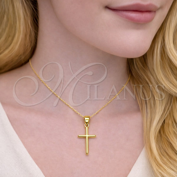 Gold Filled Pendant — Religious Pendant Cross Design Polished 05. — alternate product view — SKU 164145 | Oro Laminado dije — Religious Pendant cruz diseño pulido 05. — SKU 164145