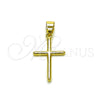 Oro Laminado Religious Pendant, Gold Filled Style Cross Design, Polished, Golden Finish, 05.213.0195