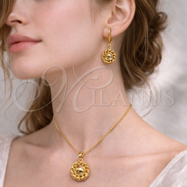 Gold Filled Ring — Earring and Pendant Adult Set Flower Design Polished — alternate product view — SKU 164149 | Oro Laminado anillo — Earring and Pendant Adult Set flor diseño pulido — SKU 164149